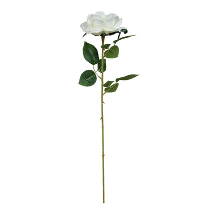 Valkoinen tekoruusun kukkavarsi, 63 cm