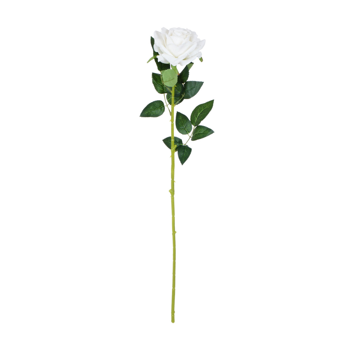 Valkoinen tekoruusun kukkavarsi, 77 cm