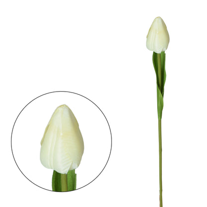 Valkoinen tekotulppaanin kukkavarsi, 44 cm