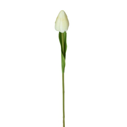 Valkoinen tekotulppaanin kukkavarsi, 44 cm