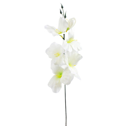 Valkoinen/vaalea/vihreä gladiolus – tekokukka, 55 cm