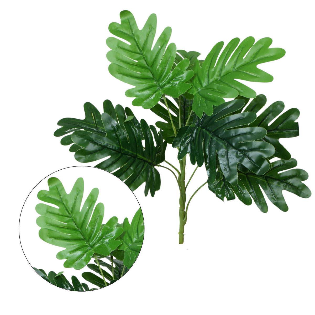 Vihreä peikonlehti – tekokukkakimppu, 37 cm