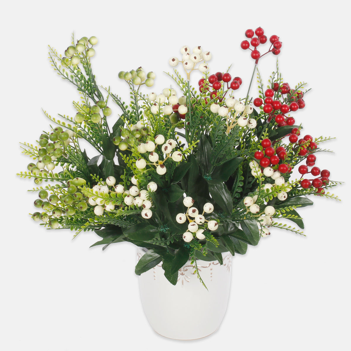 Vihreä tekokukkakimppu, 41 cm