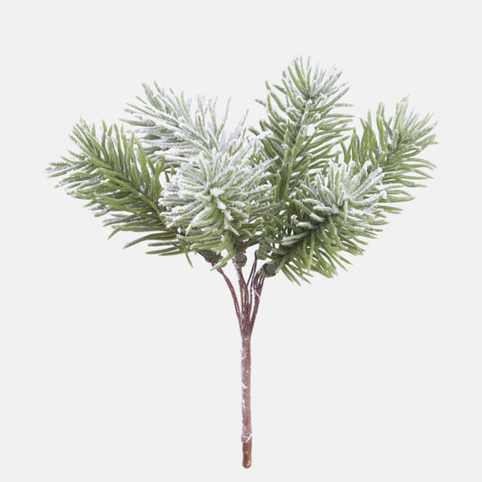 Vihreä/valkoinen pihta – koristeoksa, 16 cm