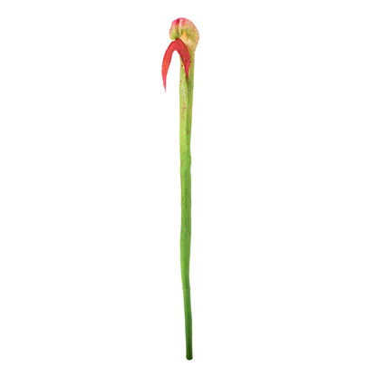 Vihreä/violetti tekoorkidean kukkavarsi, kumipinta, 65 cm