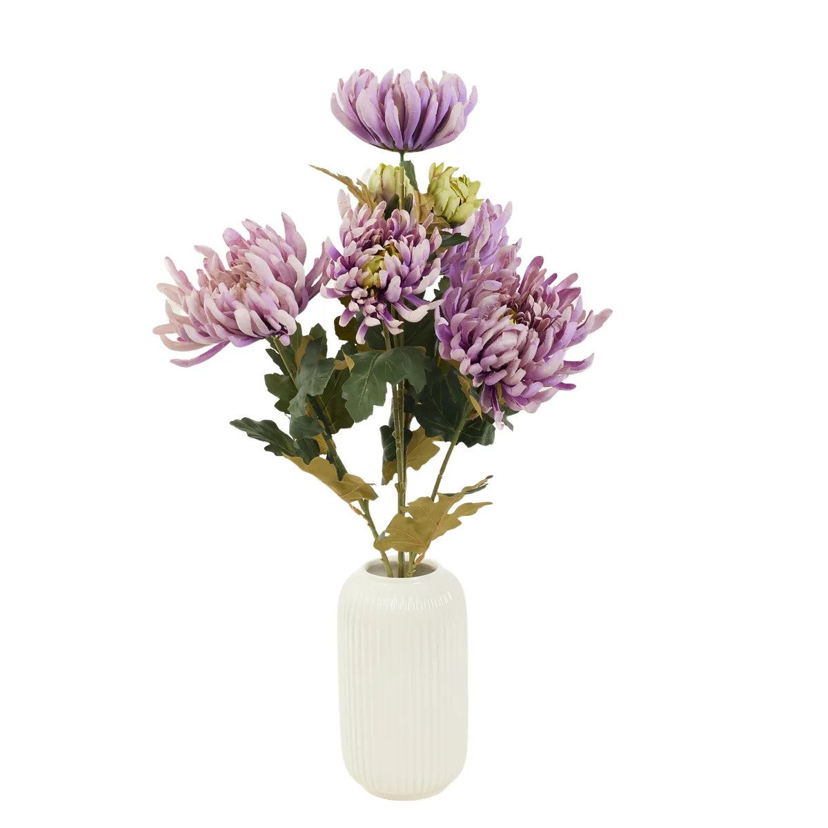 Violetti tekokrysanteemin kimppu