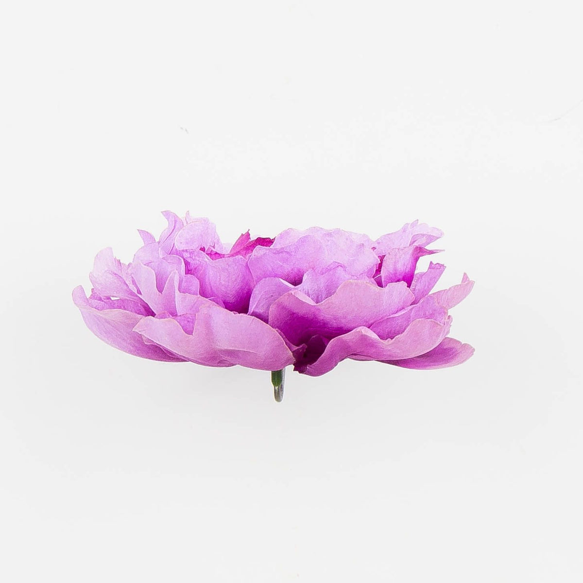 Violetti/valkoinen tekopionin kukkapää, 5 cm, 12 kpl