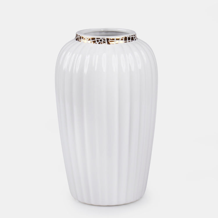 Keraamiline valge vaas 23 cm - Kunstlilled