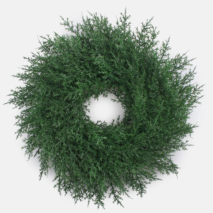 Green cypress wreath 35 cm - Artificial flowers