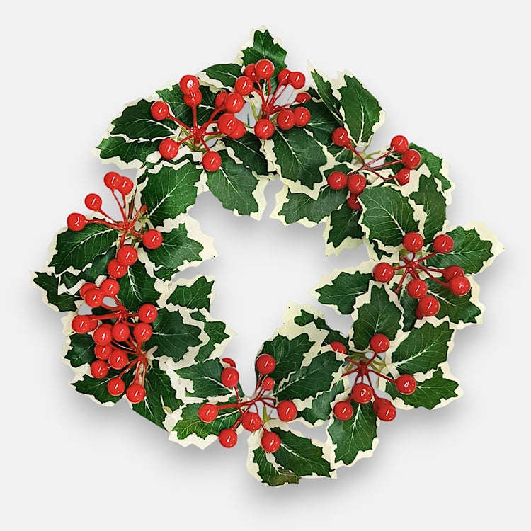 Punane holly pärg 34 cm - Kunstlilled